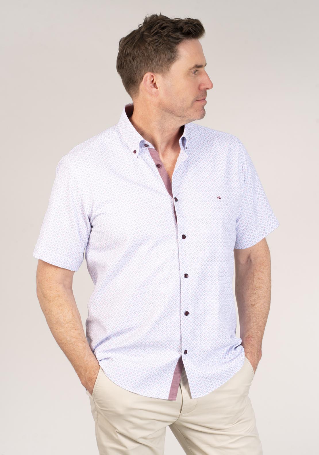 Drifter Short Sleeve Printed Shirt - Red 65 1 Shaws Department Stores