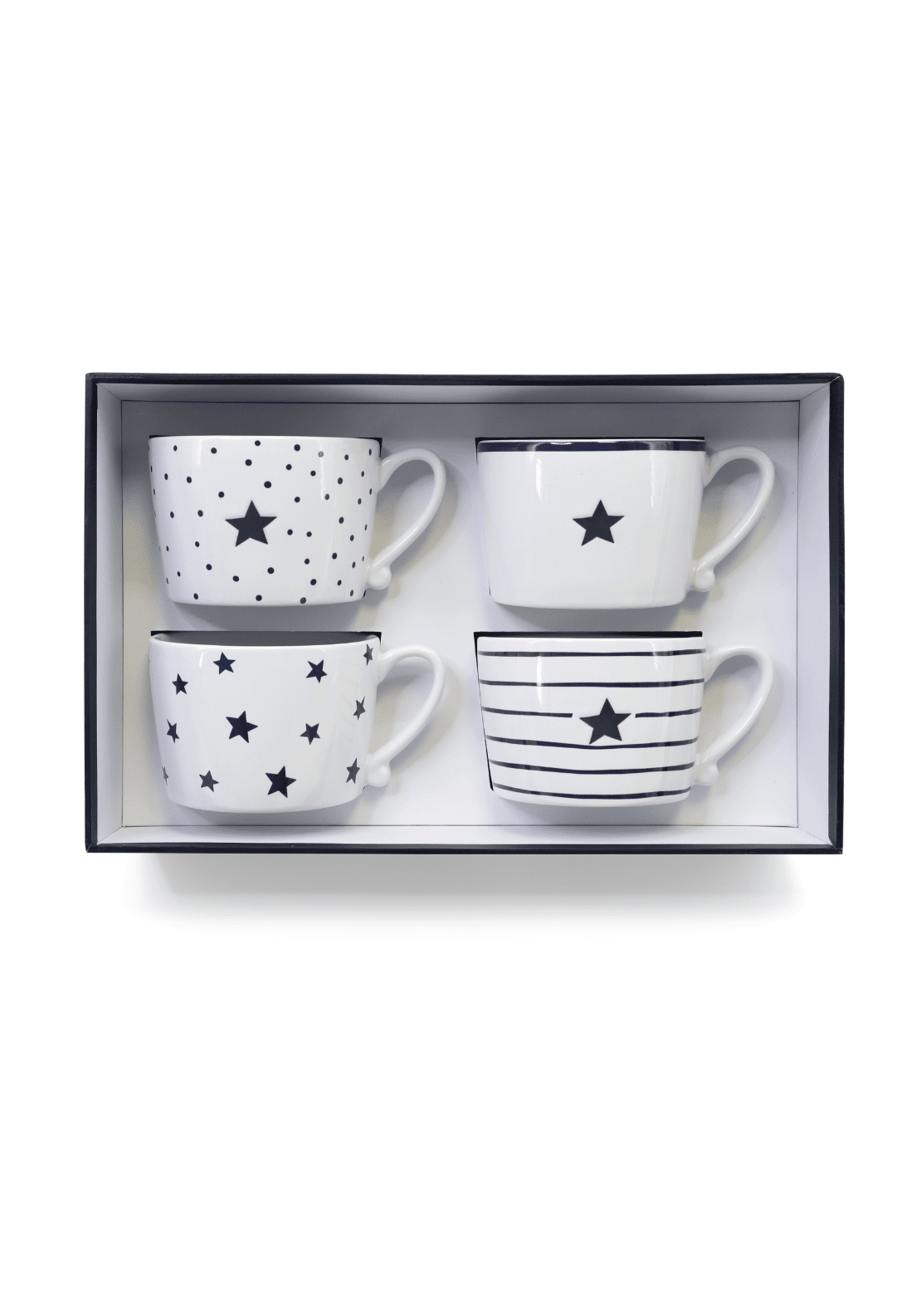 Tipperary Crystal Hampton Star set of 4 Mugs 1 Shaws Department Stores