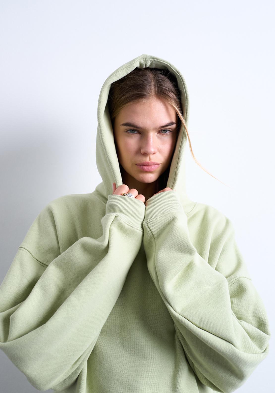 Topshop Cate Heavyweight Oversized Hoodie - Bright Green 3 Shaws Department Stores