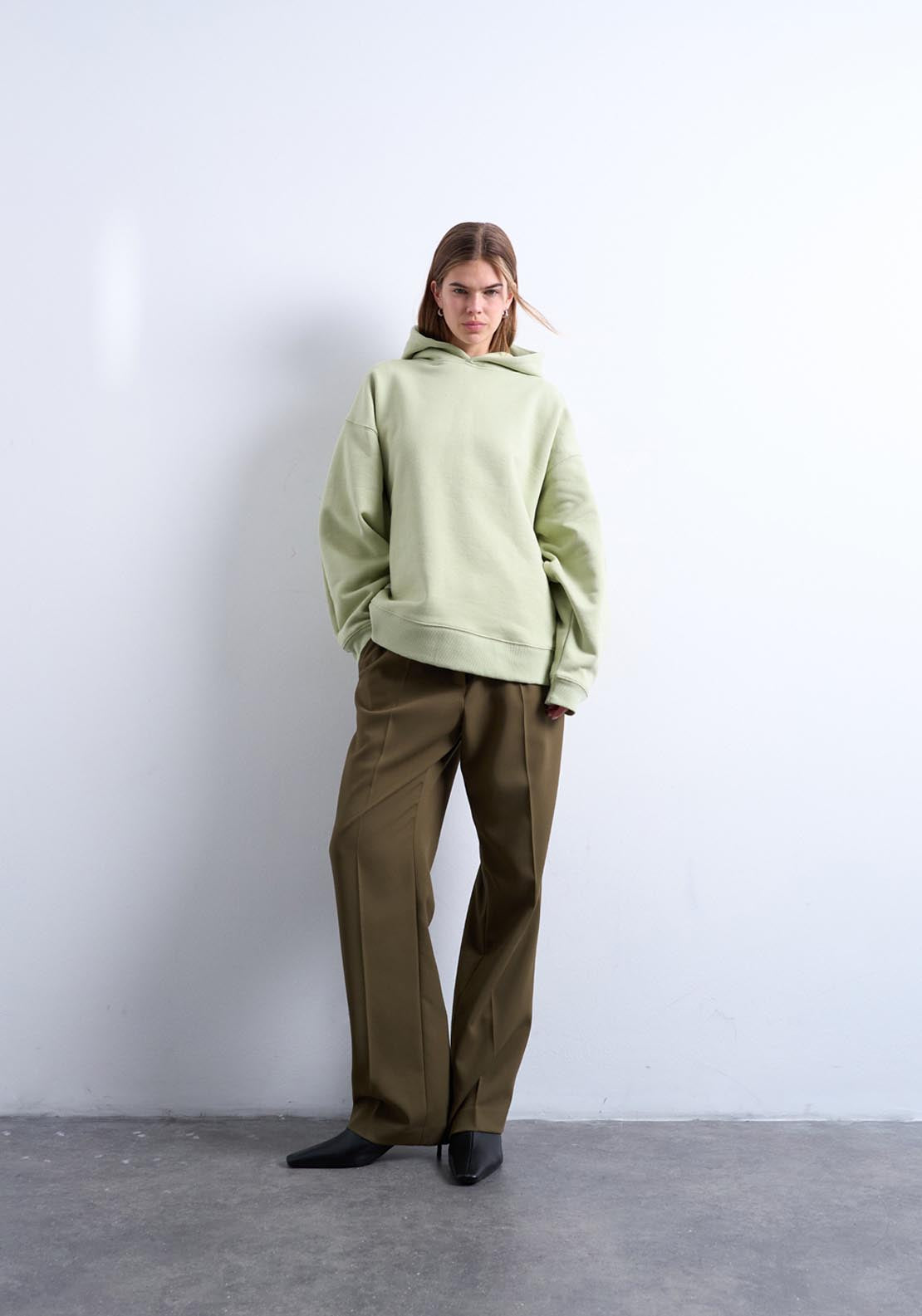 Topshop Cate Heavyweight Oversized Hoodie - Bright Green 4 Shaws Department Stores