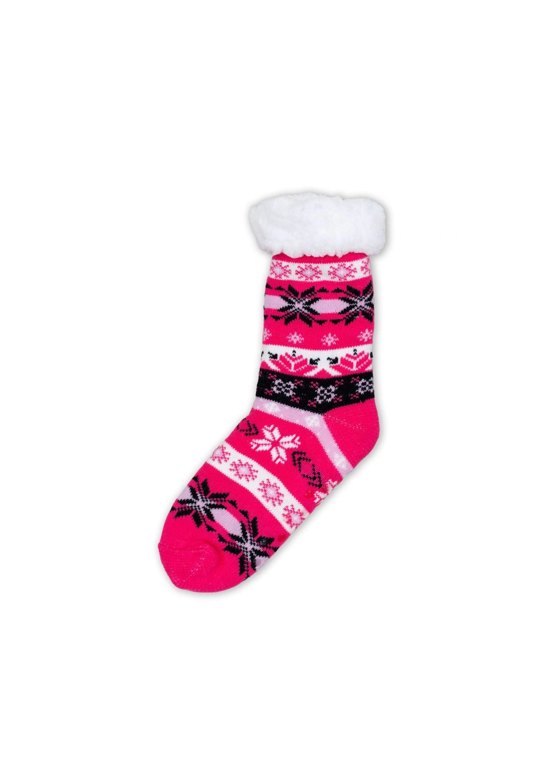 Passion Accessories Fair Isle Snuggle Socks - Snowflake Fuschia 2 Shaws Department Stores
