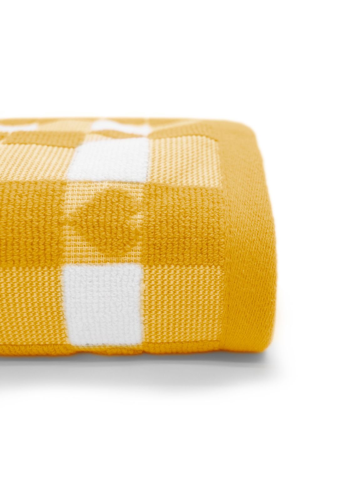 The Home Collection Hearts Check Tea Towel - Yellow 2 Shaws Department Stores
