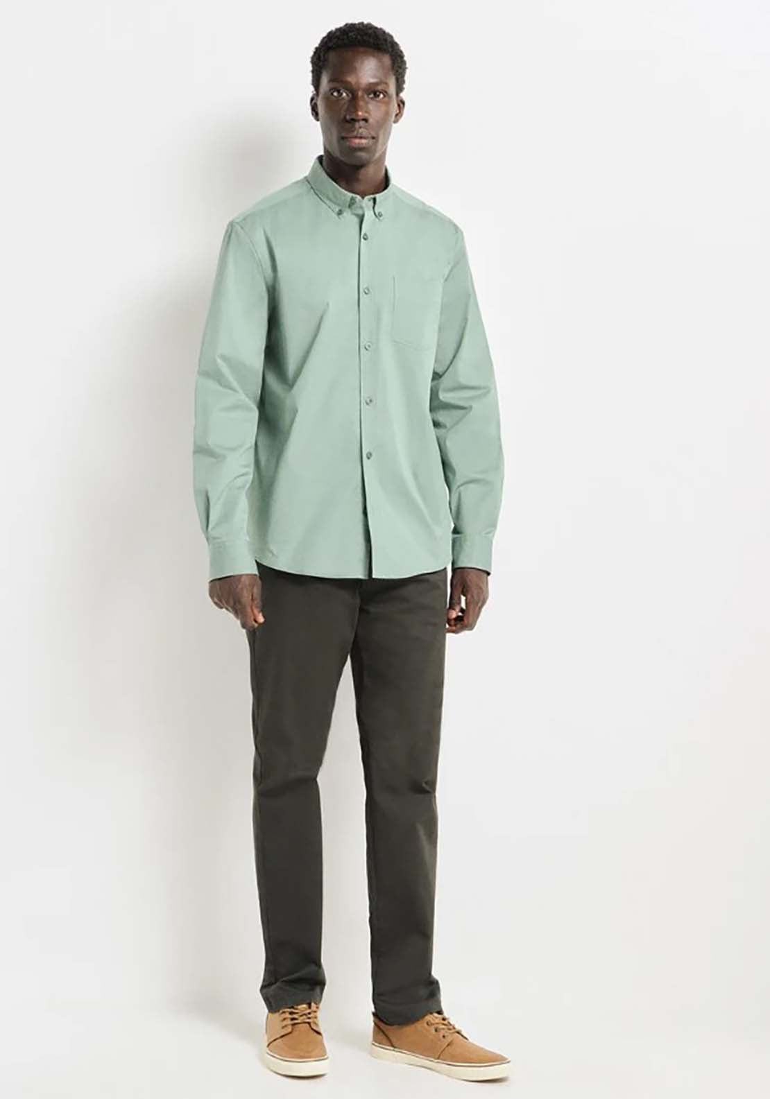 Springfield Stretch fabric dress shirt - Green 4 Shaws Department Stores