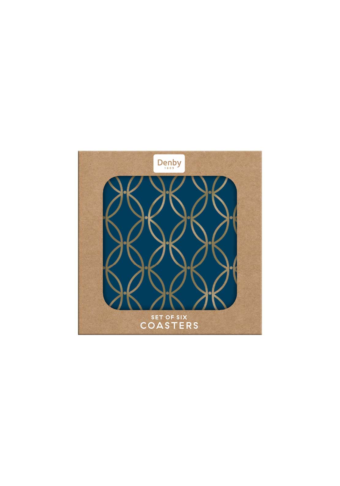 Modern Deco Coasters Set Of 6 - Blue