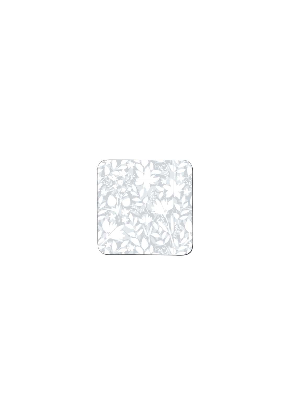 Grey Floral Coasters Set Of 6 - Grey Floral