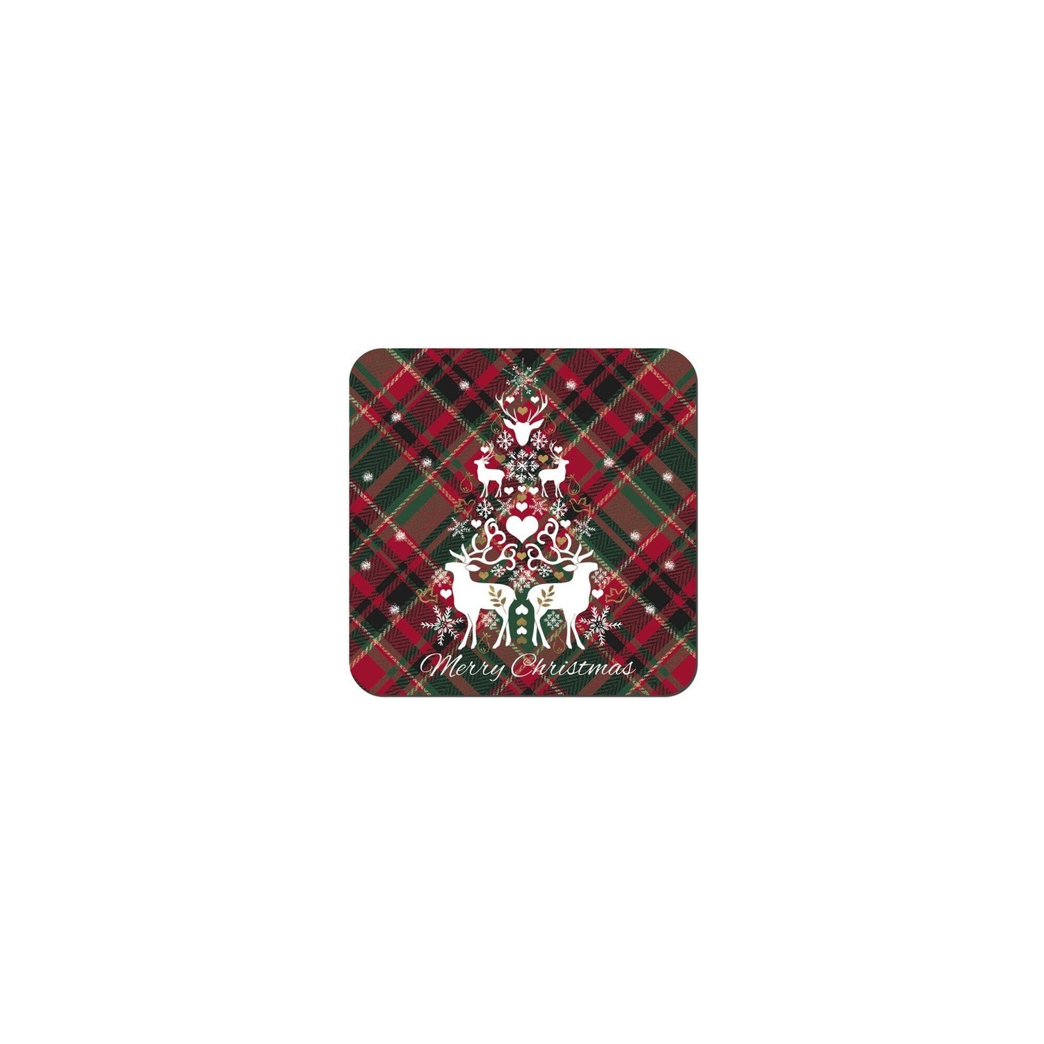 Denby Set Of 6 Christmas Tartan Design Coasters 1 Shaws Department Stores