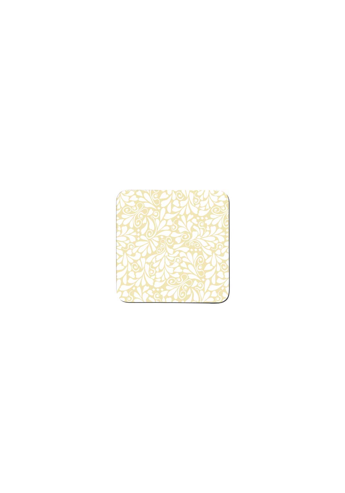 Gold Coasters Set Of 6 - Floral