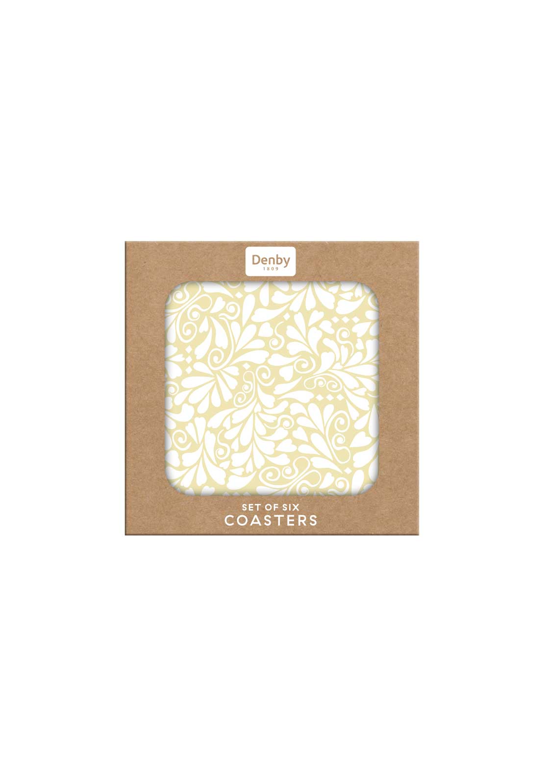 Gold Coasters Set Of 6 - Floral