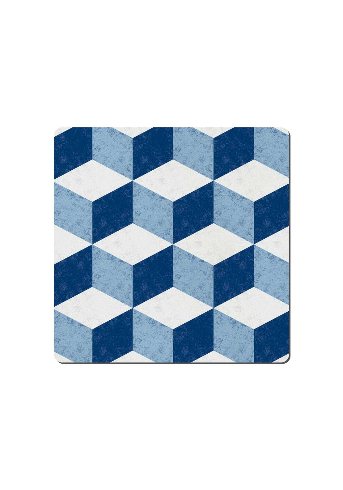 Blue Geometric Square Placemats Set Of 6 - Blue