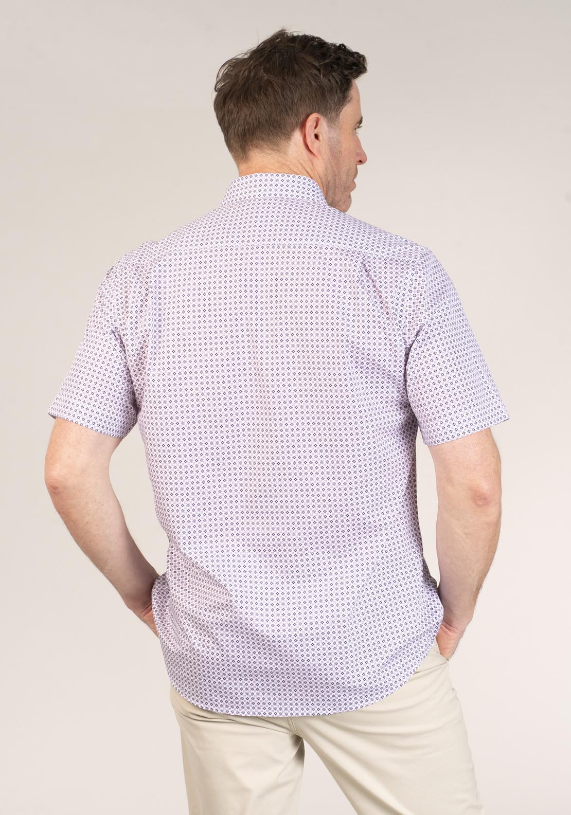 Drifter Short Sleeve Printed Shirt - Lilac 73 2 Shaws Department Stores