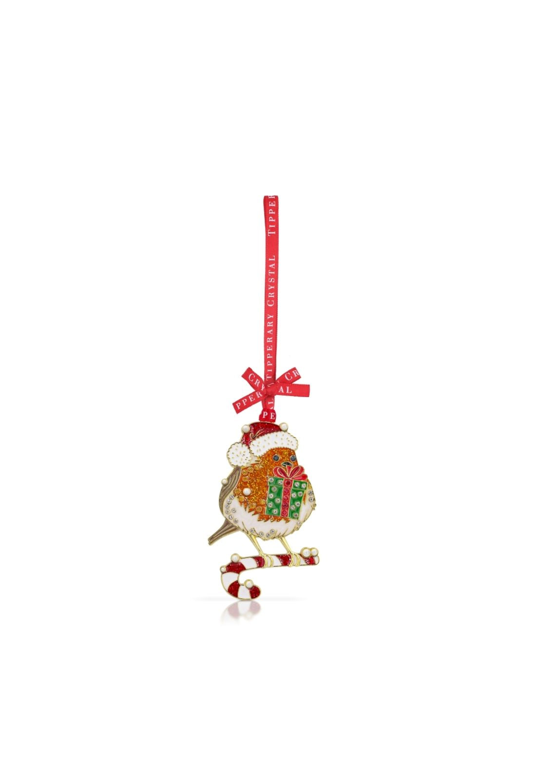 Robin With Gift Decoration - Sparkle
