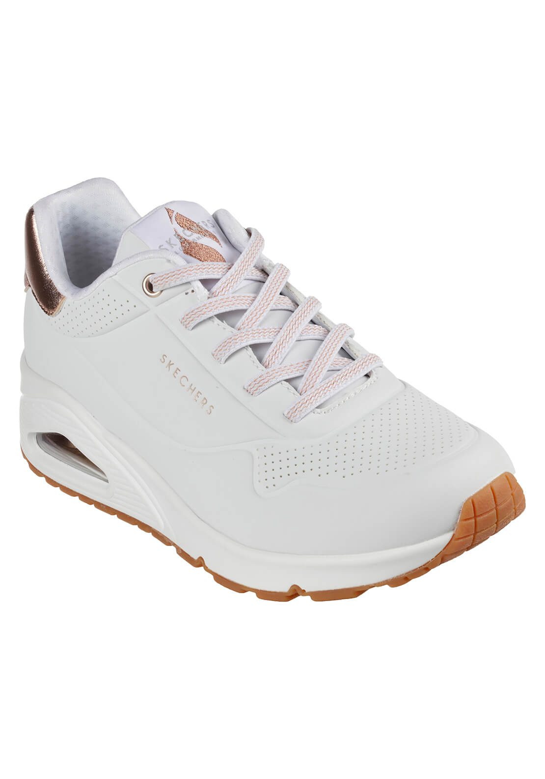 Skechers Street Uno Shimmer Away - White 1 Shaws Department Stores