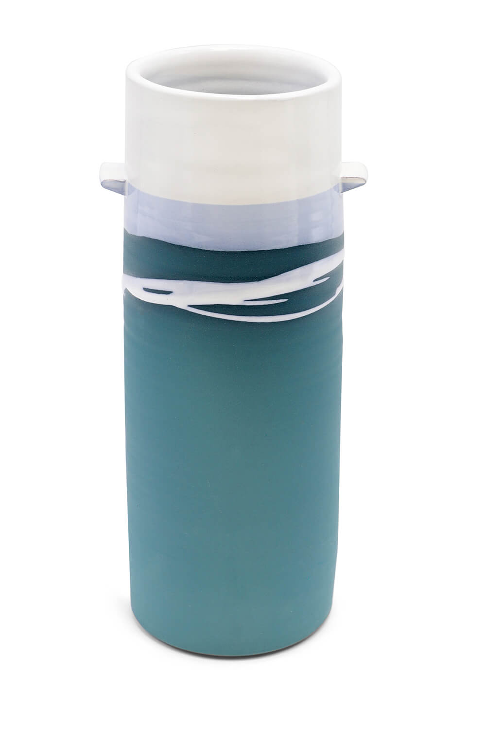 Paul Maloney Pottery Large Cylinder Vase - Blue 1 Shaws Department Stores