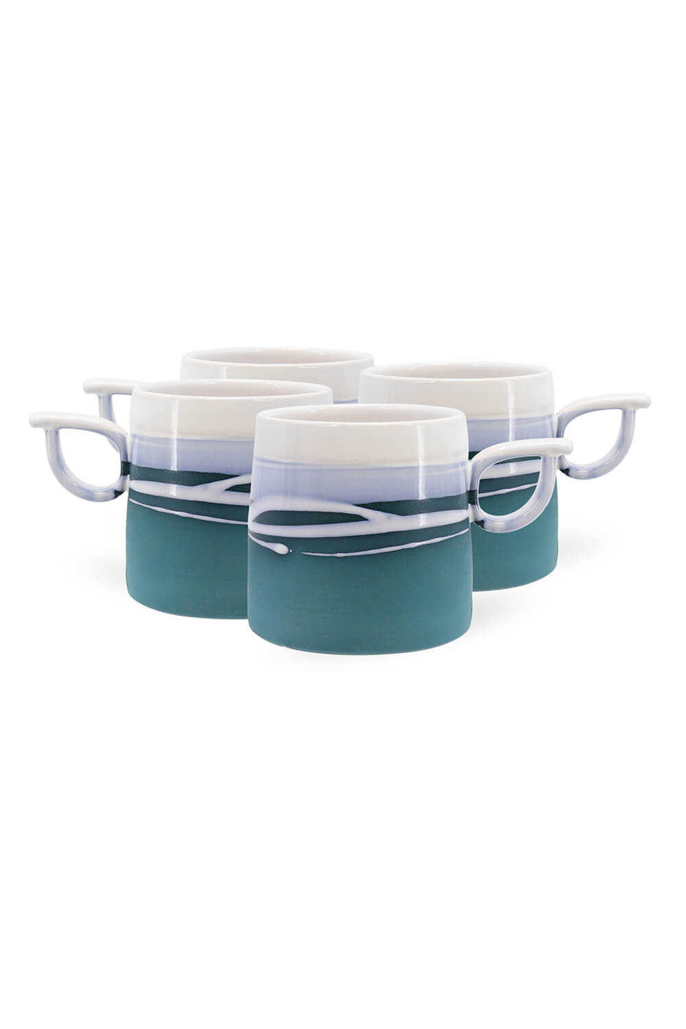 Paul Maloney Pottery Set Of Four Mugs - Blue 1 Shaws Department Stores