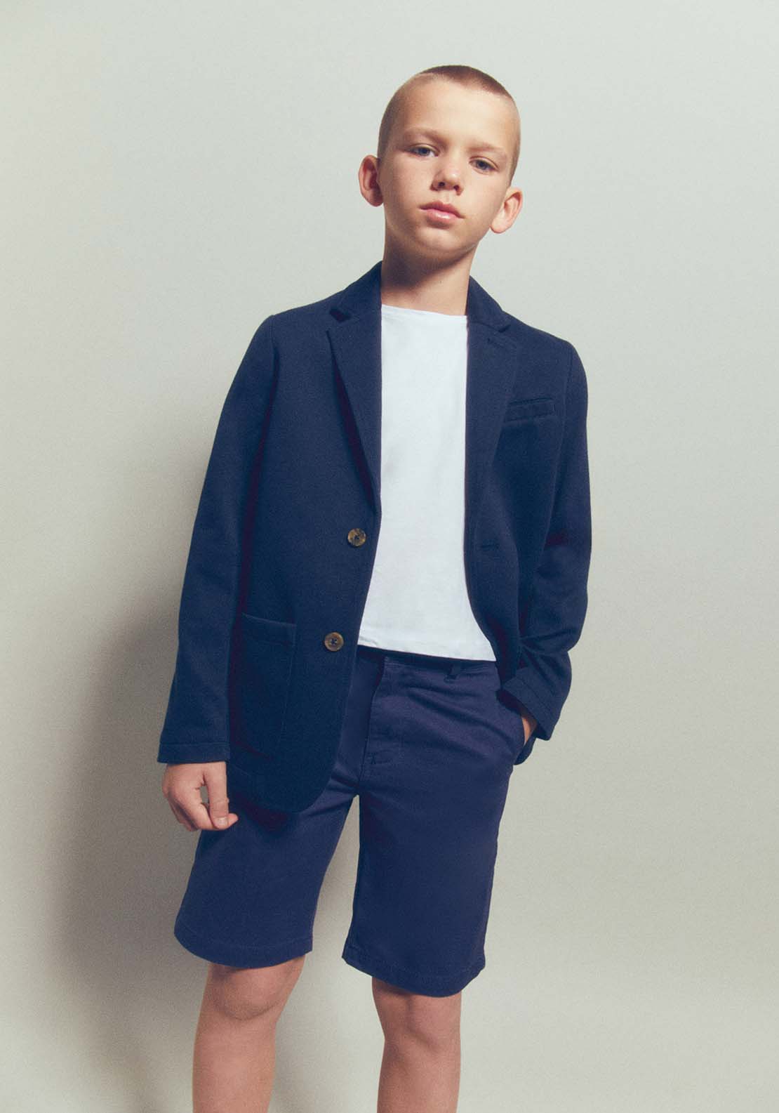 Sfera Formal Shorts With Belt - Navy / Blue 1 Shaws Department Stores