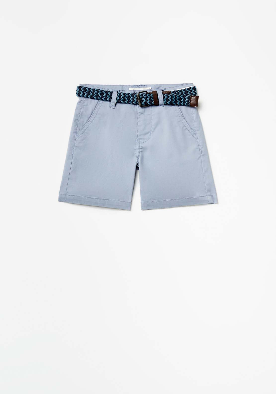 Sfera Formal Shorts With Belt - Blue 3 Shaws Department Stores