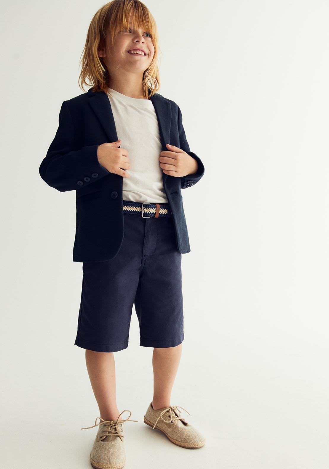 Sfera Belted Bermuda Shorts - Navy / Blue 7 Shaws Department Stores