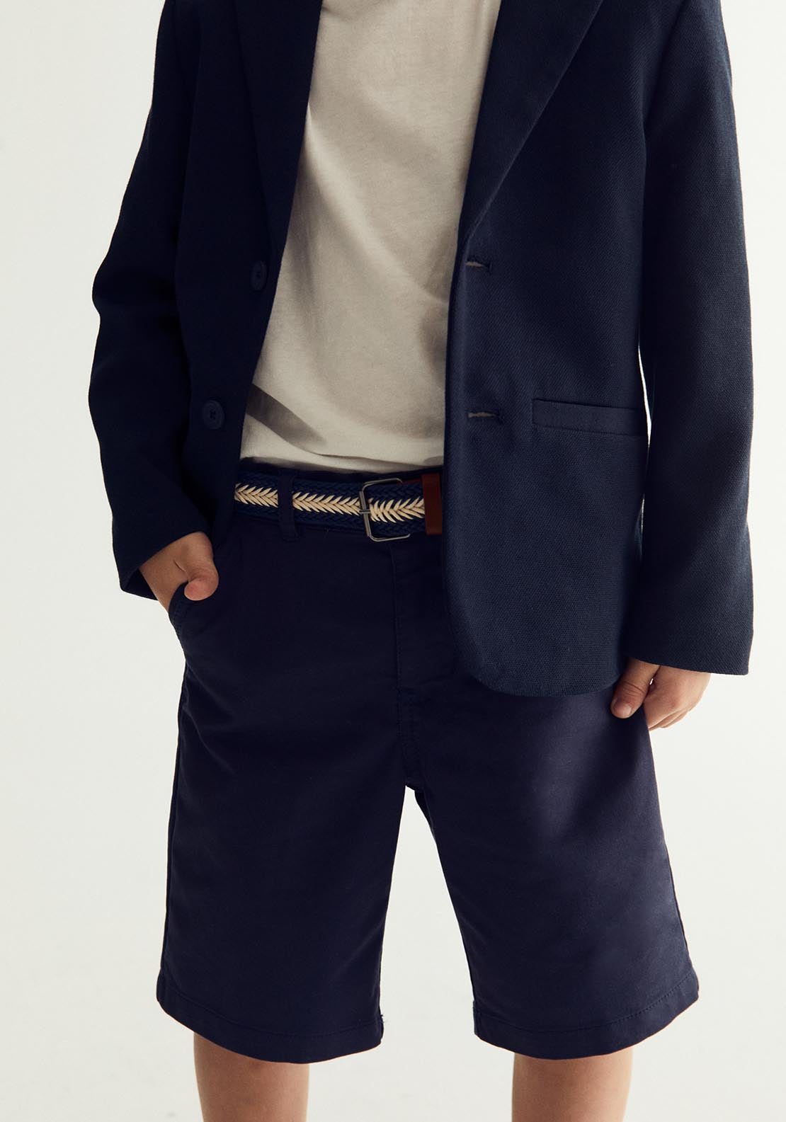 Sfera Belted Bermuda Shorts - Navy / Blue 5 Shaws Department Stores