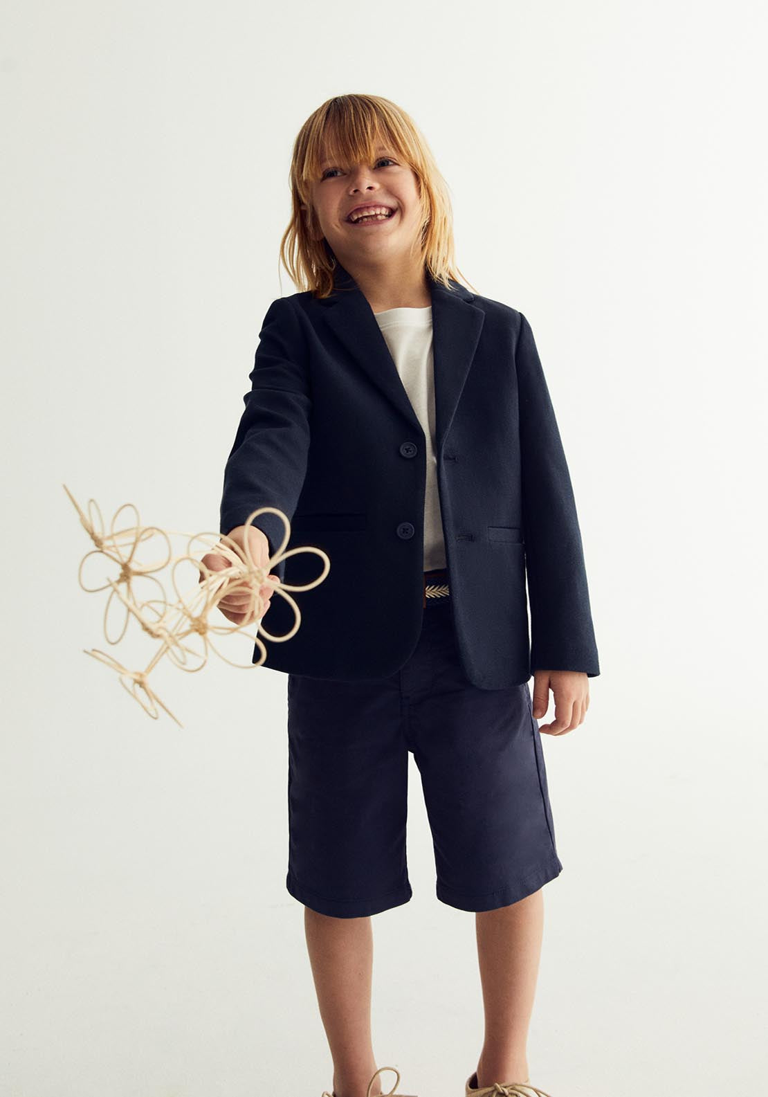 Sfera Belted Bermuda Shorts - Navy / Blue 6 Shaws Department Stores