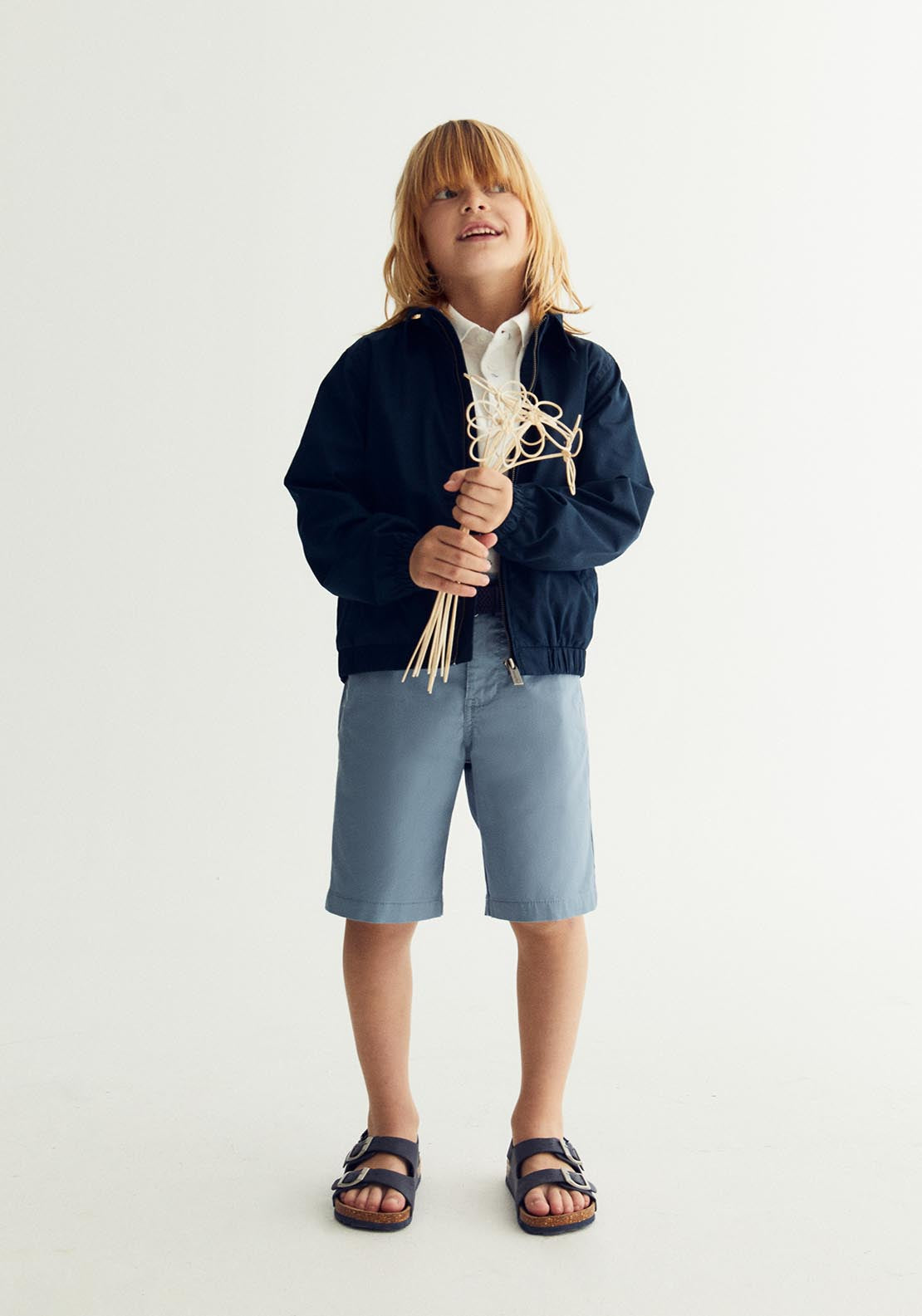Sfera Belted Bermuda Shorts - Blue 6 Shaws Department Stores