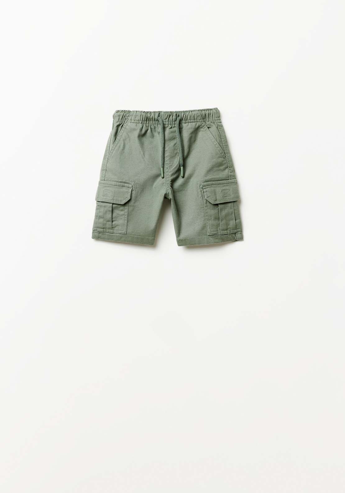 Sfera Cotton cargo Bermuda shorts - Green 1 Shaws Department Stores