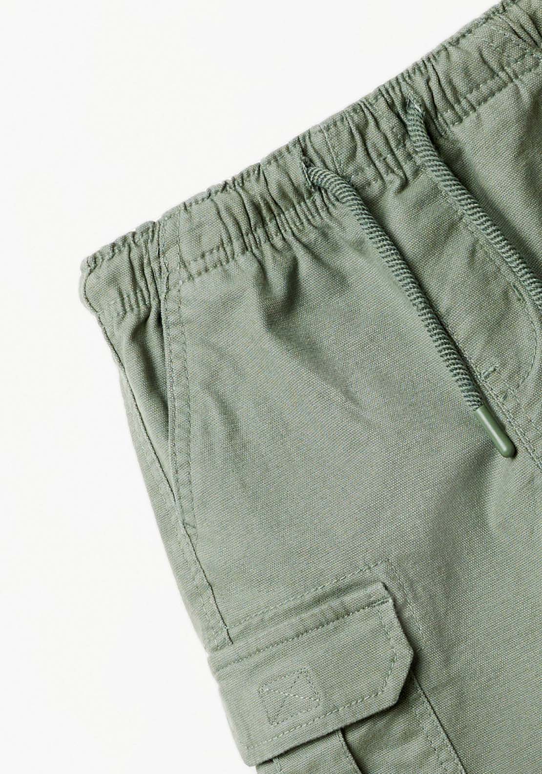 Sfera Cotton cargo Bermuda shorts - Green 2 Shaws Department Stores