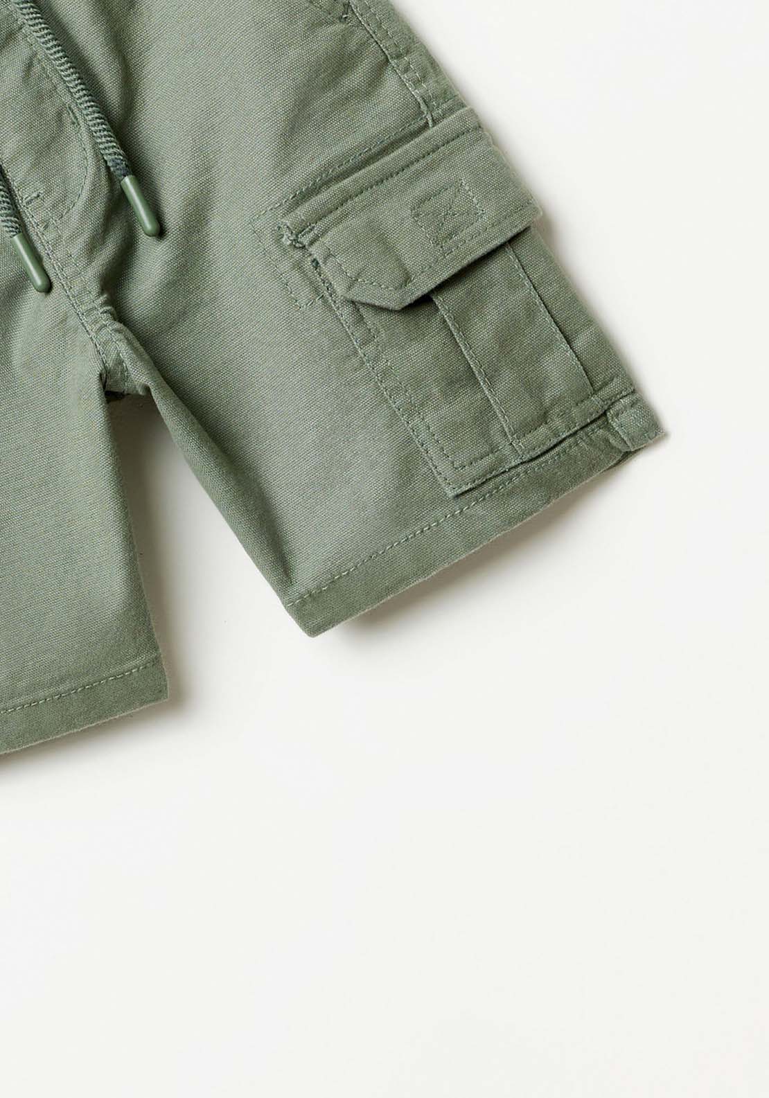 Sfera Cotton cargo Bermuda shorts - Green 3 Shaws Department Stores