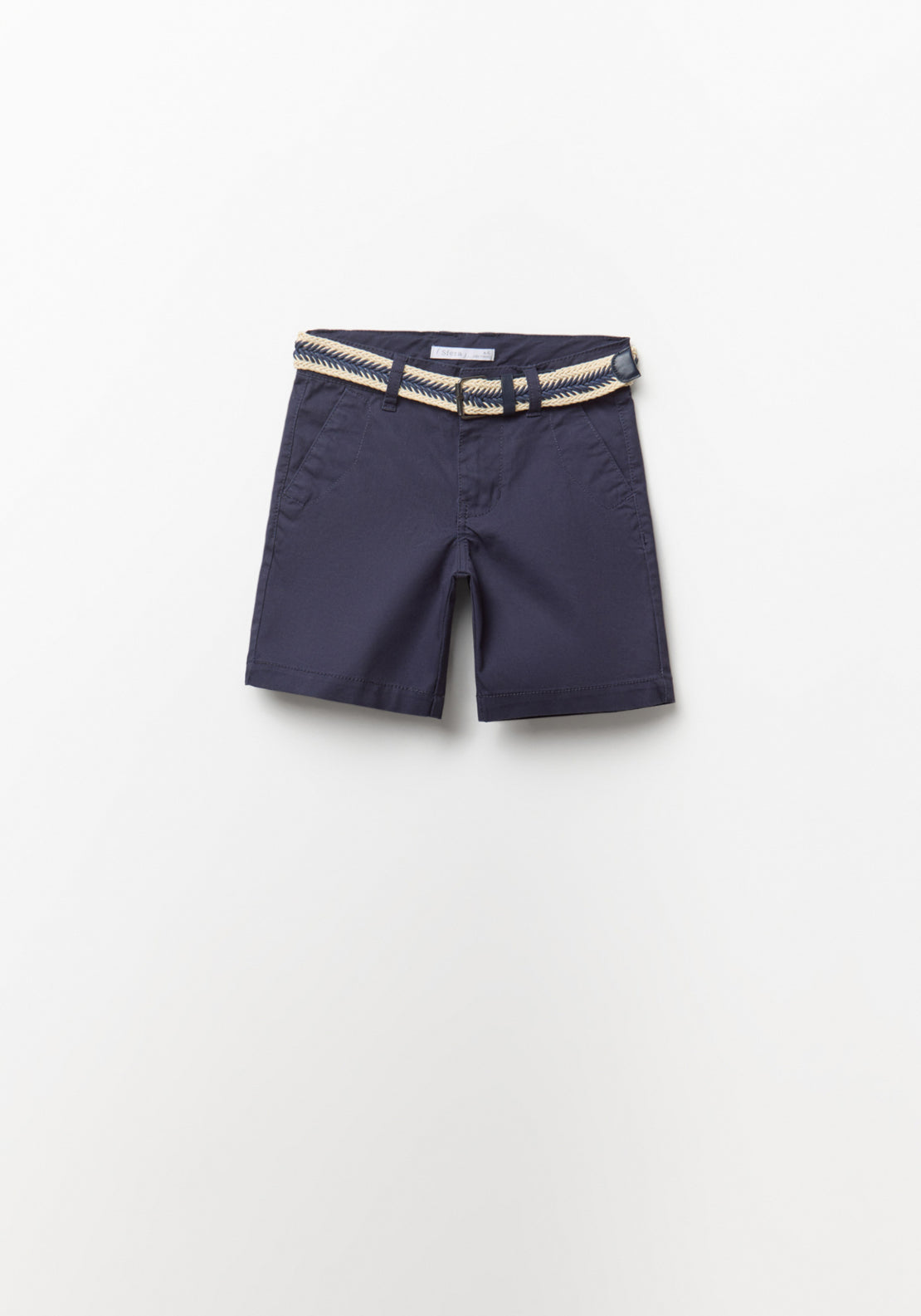 Sfera Woven Belt Bermuda Shorts - Blue 1 Shaws Department Stores