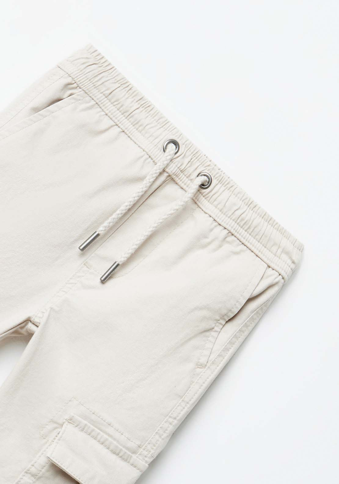 Sfera Elastic cuffs cargo trousers - Ecru 6 Shaws Department Stores
