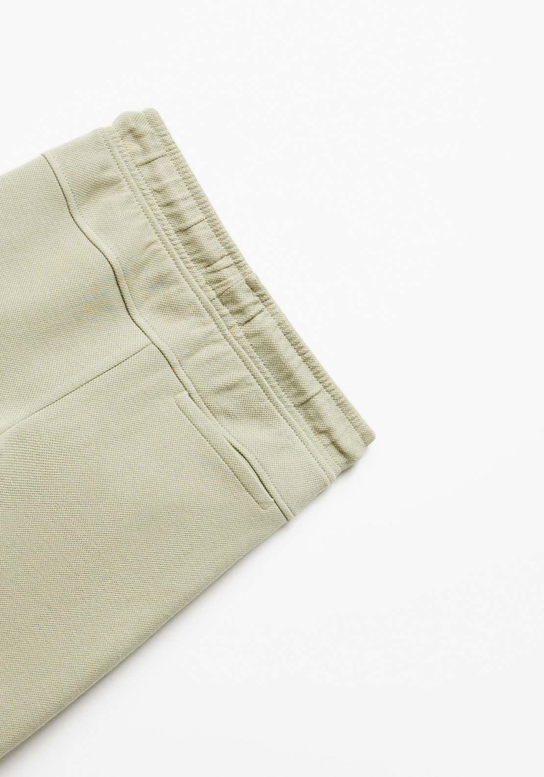 Sfera Basic piqué trousers - Green 4 Shaws Department Stores