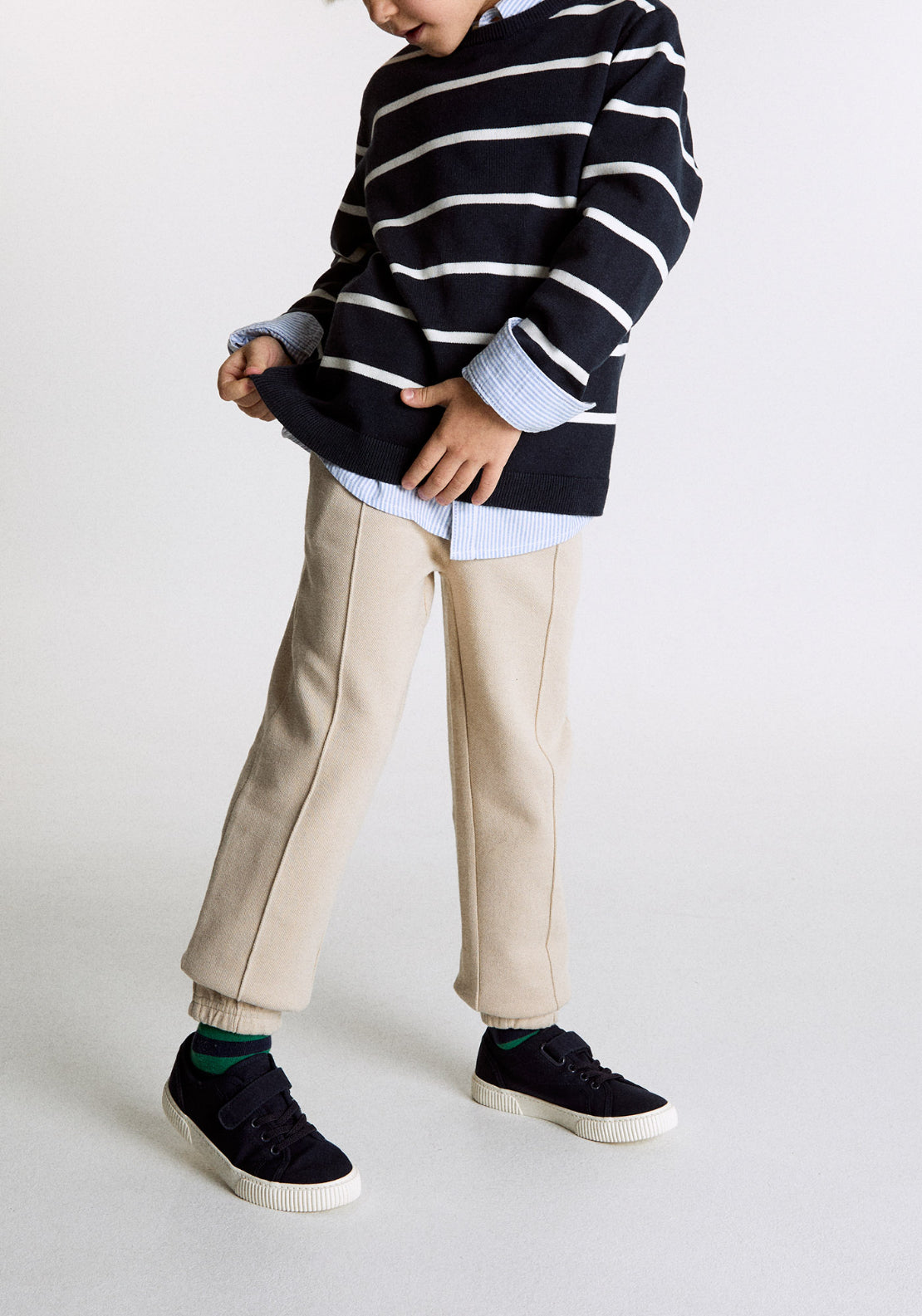 Basic Piqué Trousers - Cream