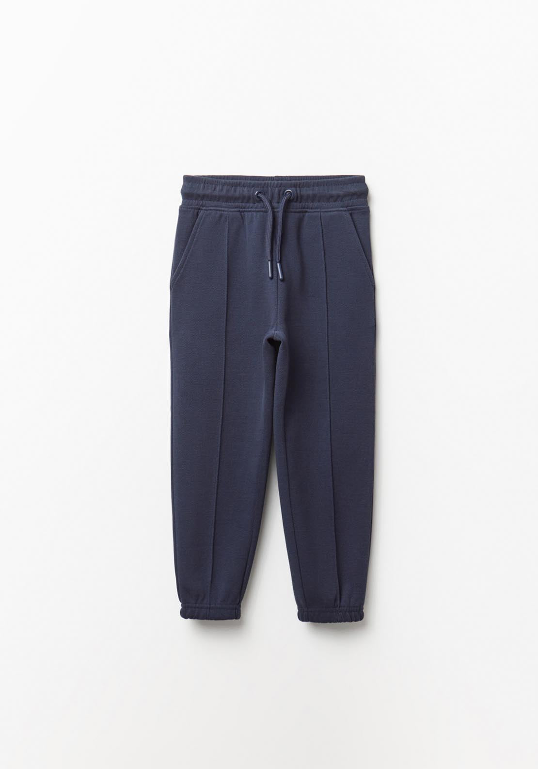 Basic Piqué Jogger Trousers - Blue