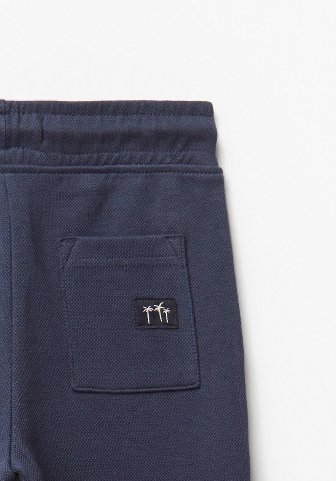 Basic Piqué Jogger Trousers - Blue