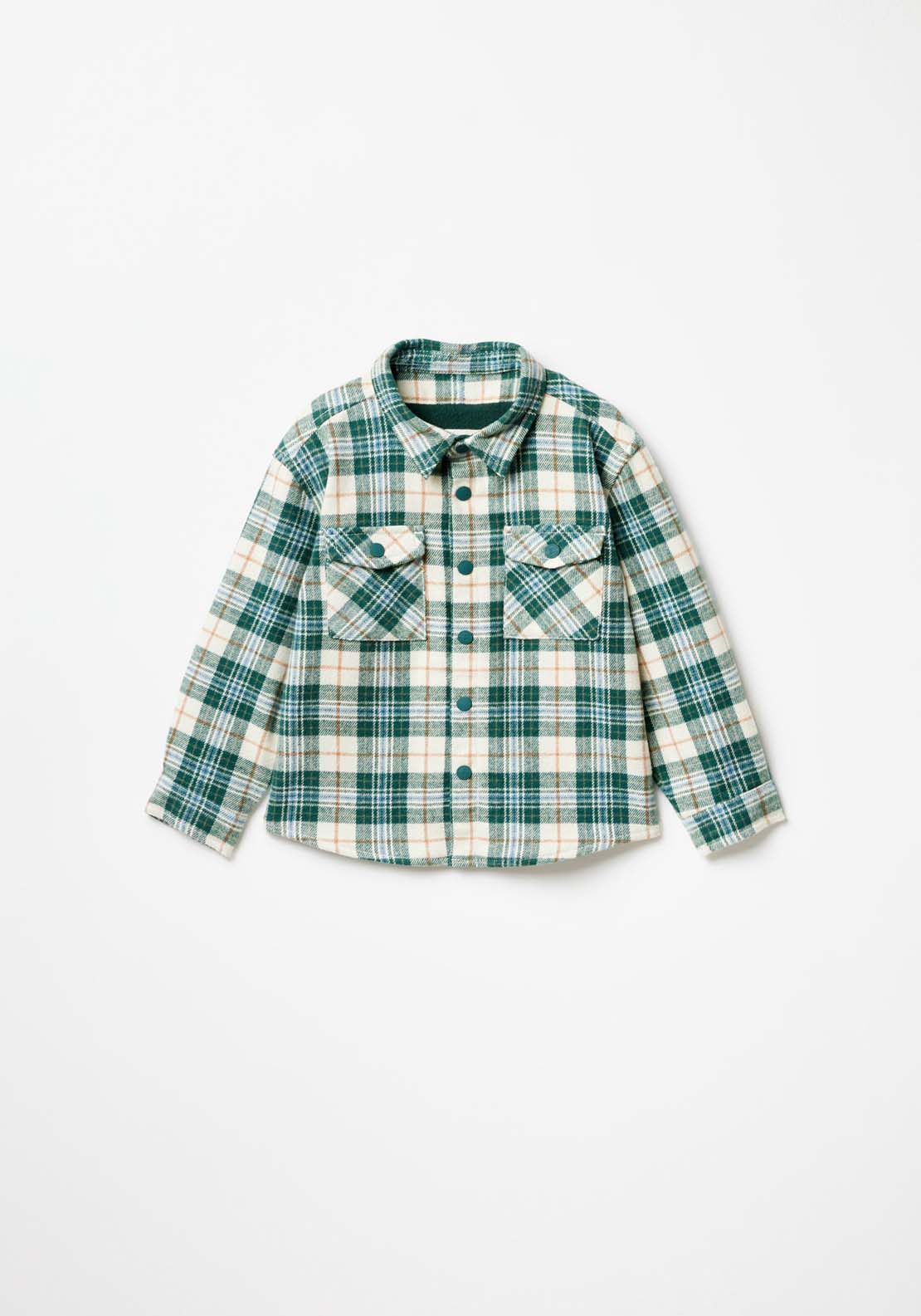 Sfera Long Sleeve Checked Shirt - Green Medium 4 Shaws Department Stores