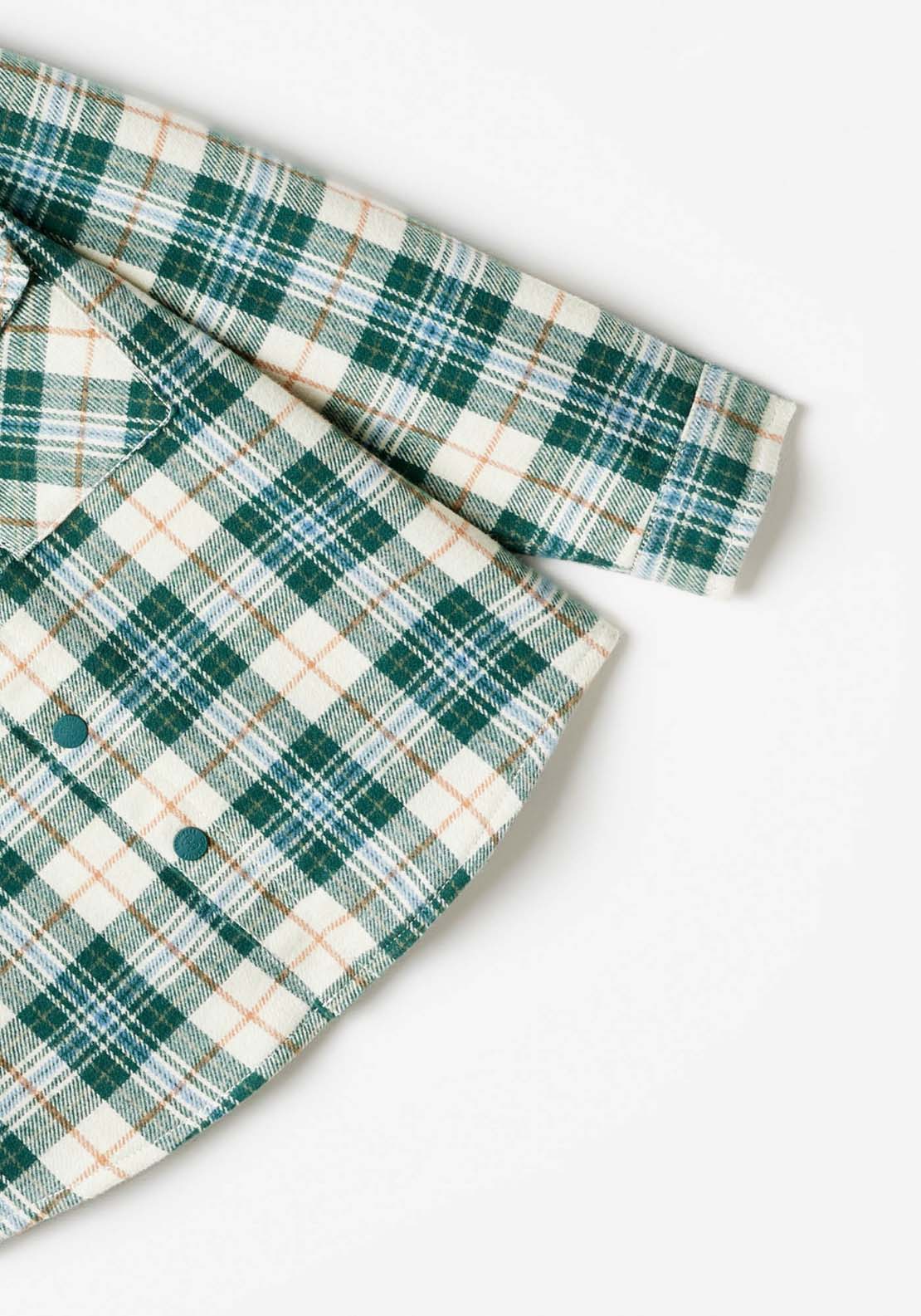 Sfera Long Sleeve Checked Shirt - Green Medium 6 Shaws Department Stores