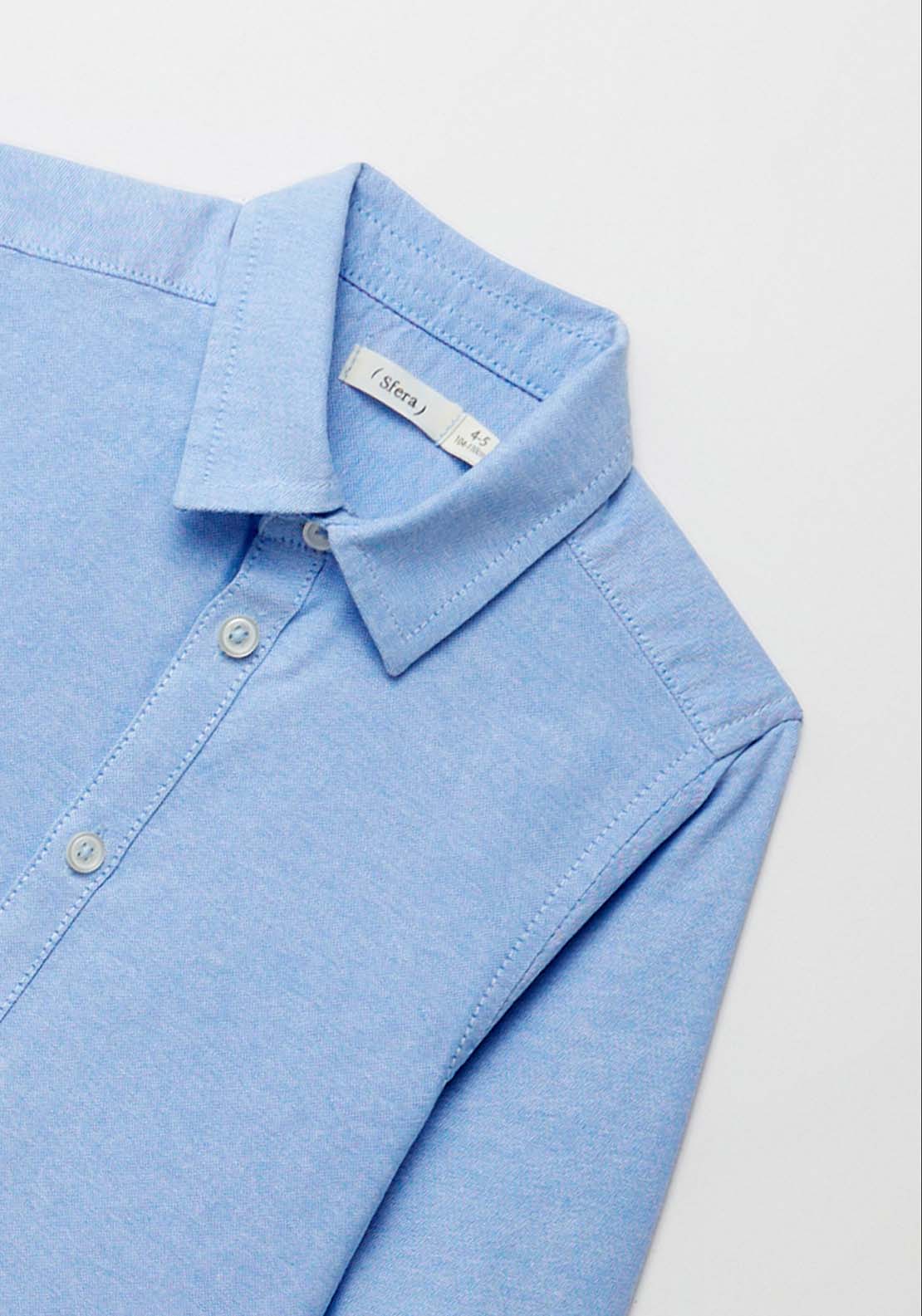 Sfera Plain Oxford shirt - Blue 2 Shaws Department Stores