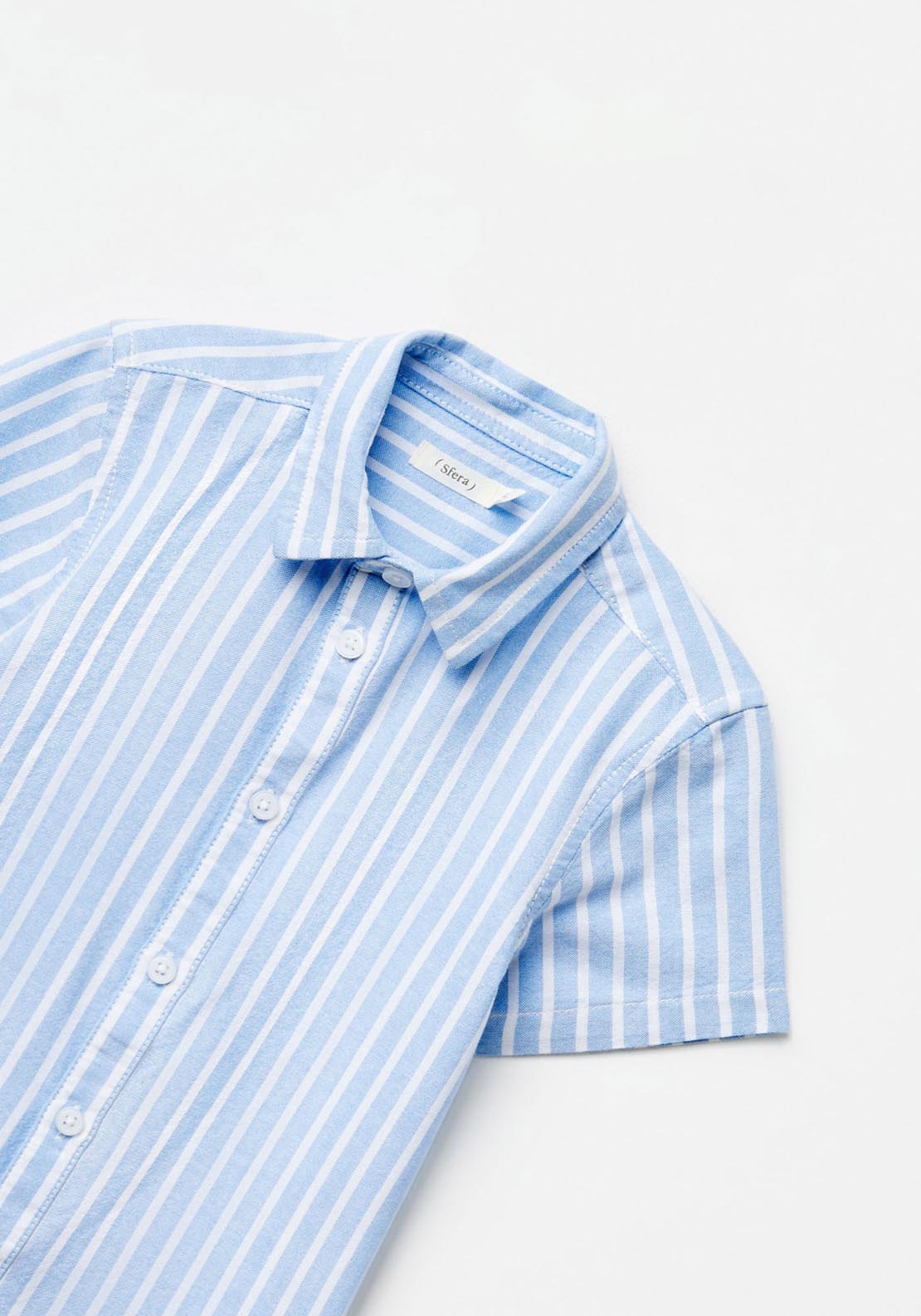 Sfera Short-Sleeved Oxford Shirt - Blue 3 Shaws Department Stores