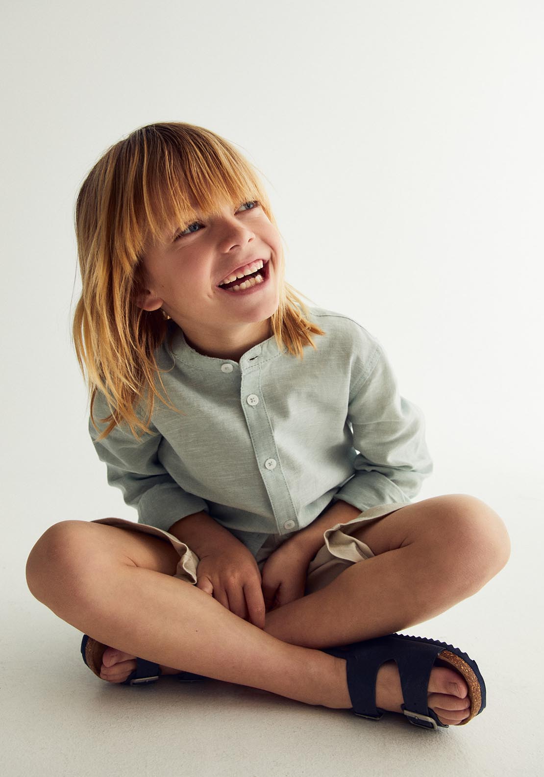 Sfera Cotton-Linen Shirt - Green 6 Shaws Department Stores