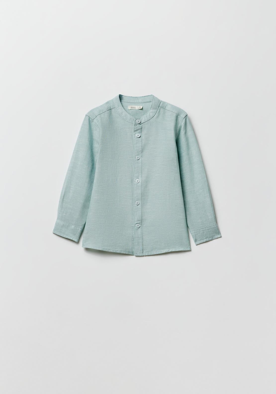 Sfera Cotton-Linen Shirt - Green 1 Shaws Department Stores