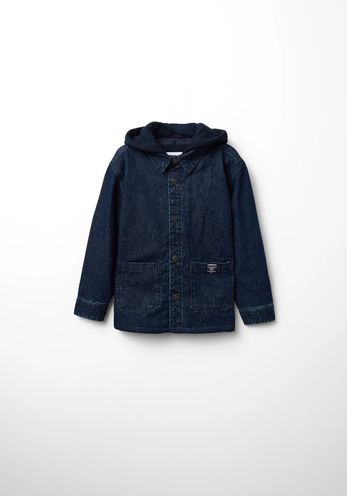 Hooded Denim Overshirt - Denim Dark Blue