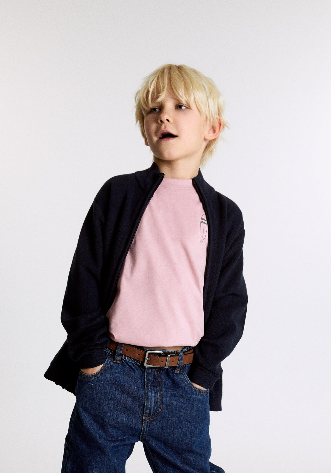 Zip Up Knitwear - Blue