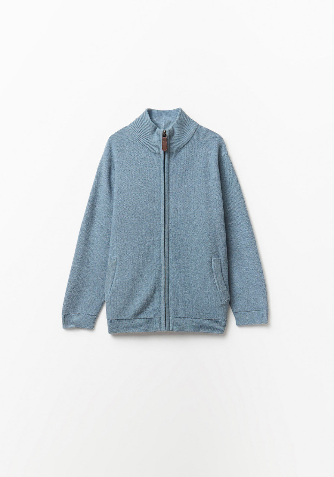 Cardigan With Zip - Blue Petrol