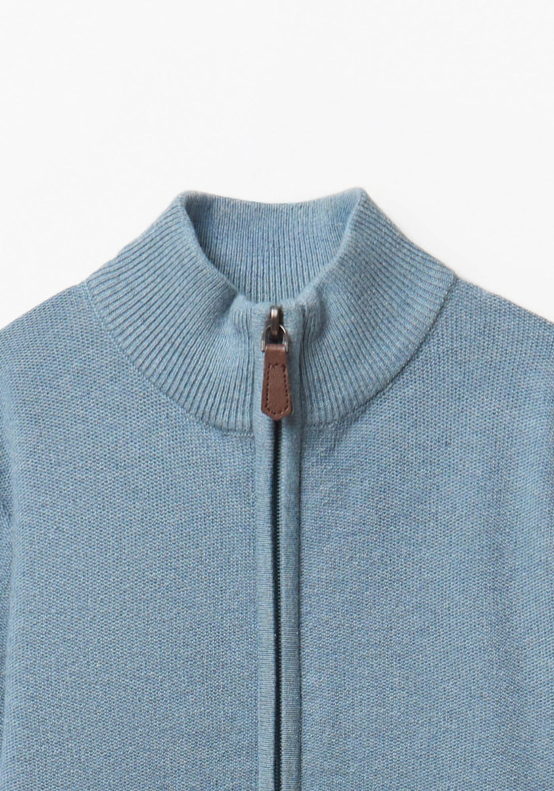 Cardigan With Zip - Blue Petrol