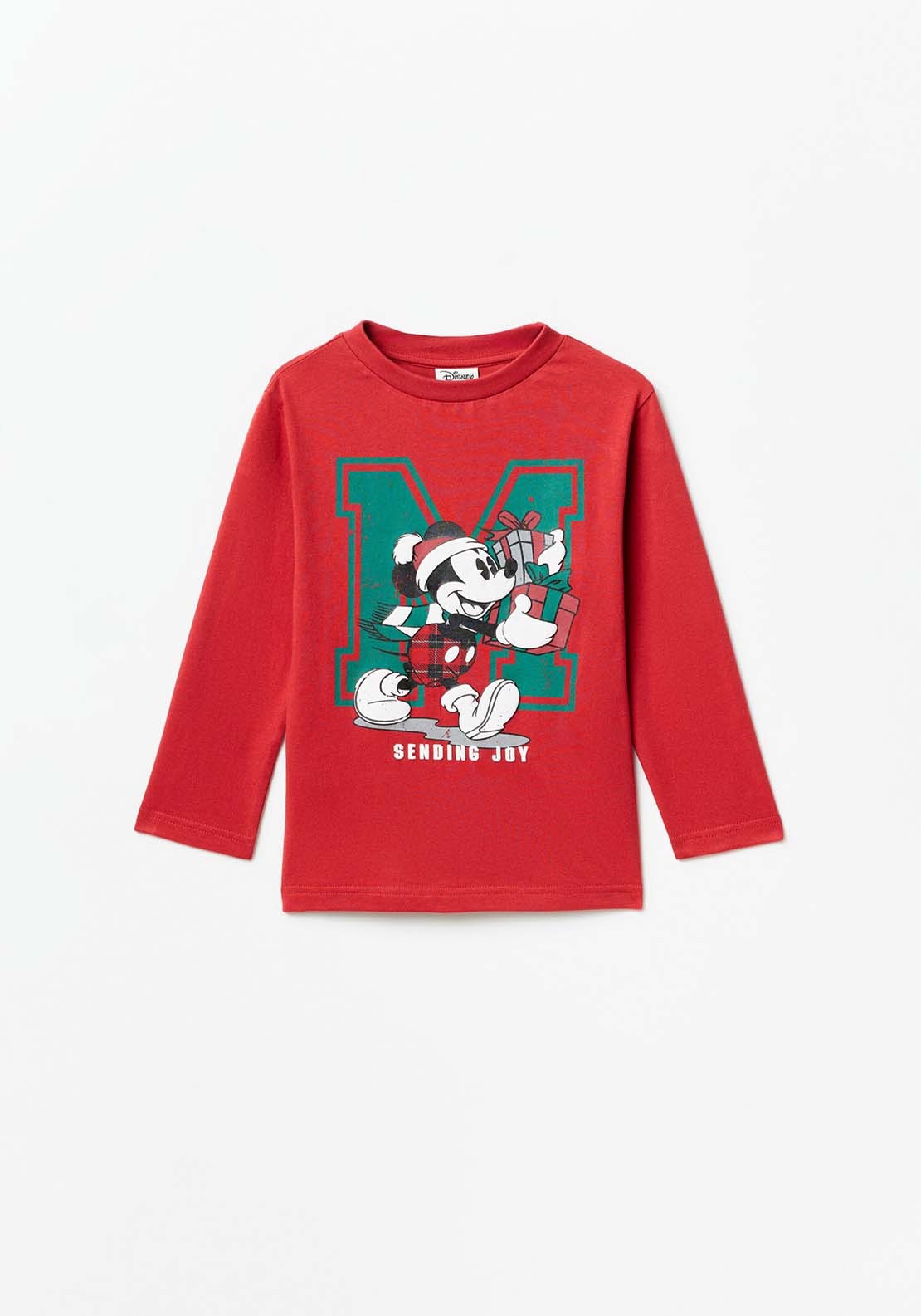 Sfera Long Sleeve Mickey Mouse Xmas Tshirt - Red 1 Shaws Department Stores