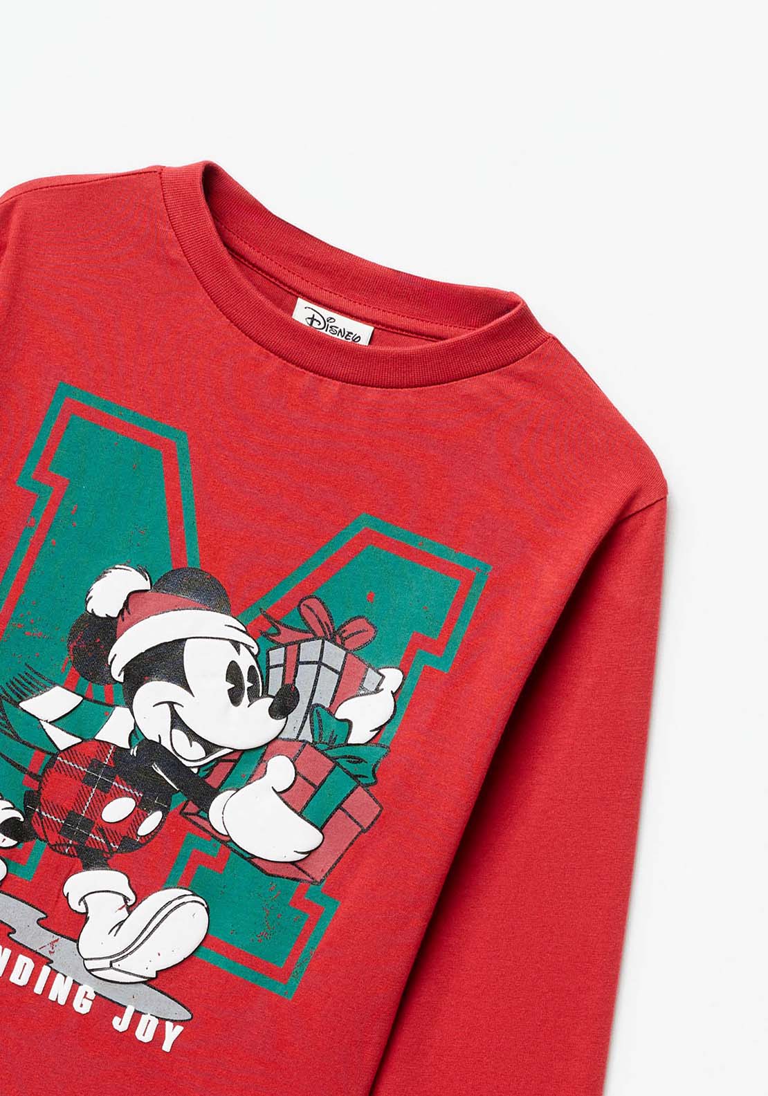 Sfera Long Sleeve Mickey Mouse Xmas Tshirt - Red 2 Shaws Department Stores