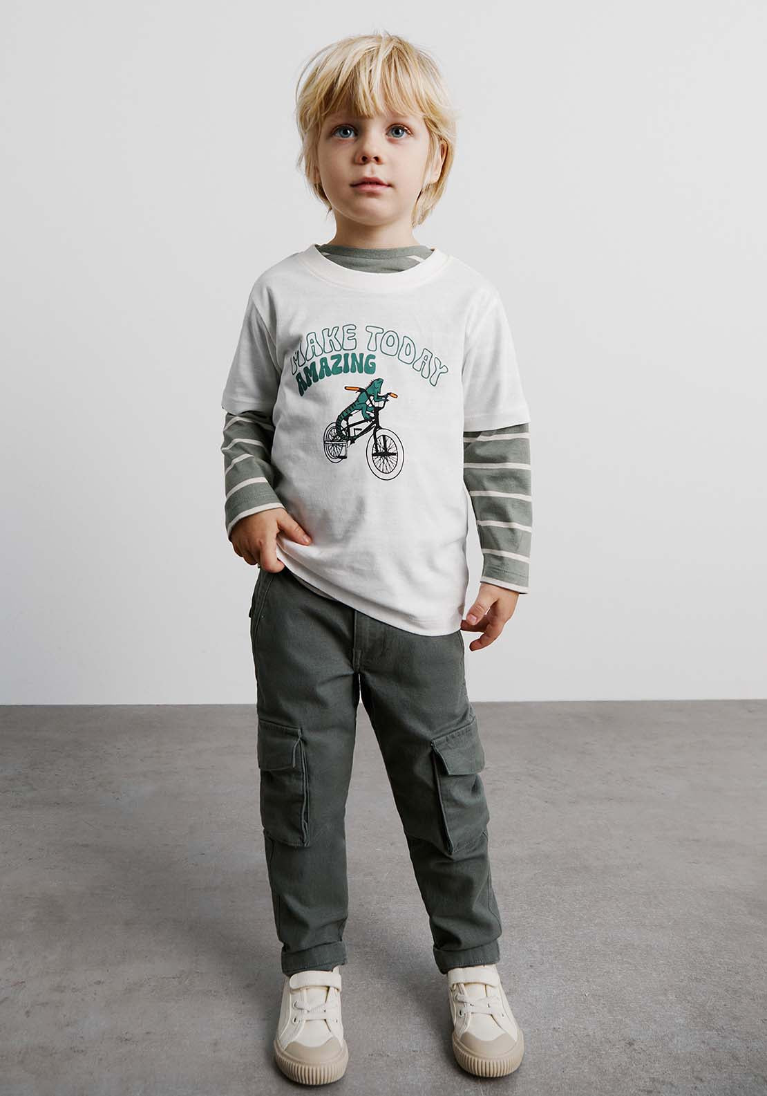 Sfera Stripes long-sleeved T-shirt - Green 4 Shaws Department Stores