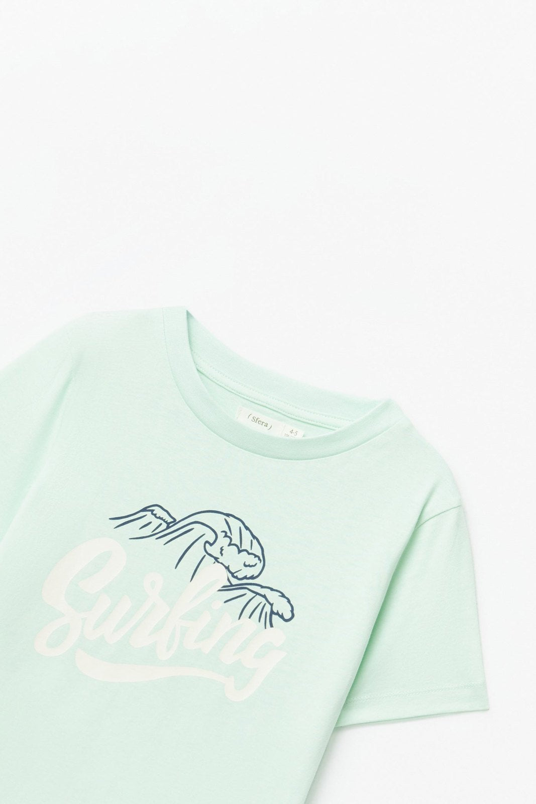 Sfera Printed short-sleeved T-shirt - Green 3 Shaws Department Stores