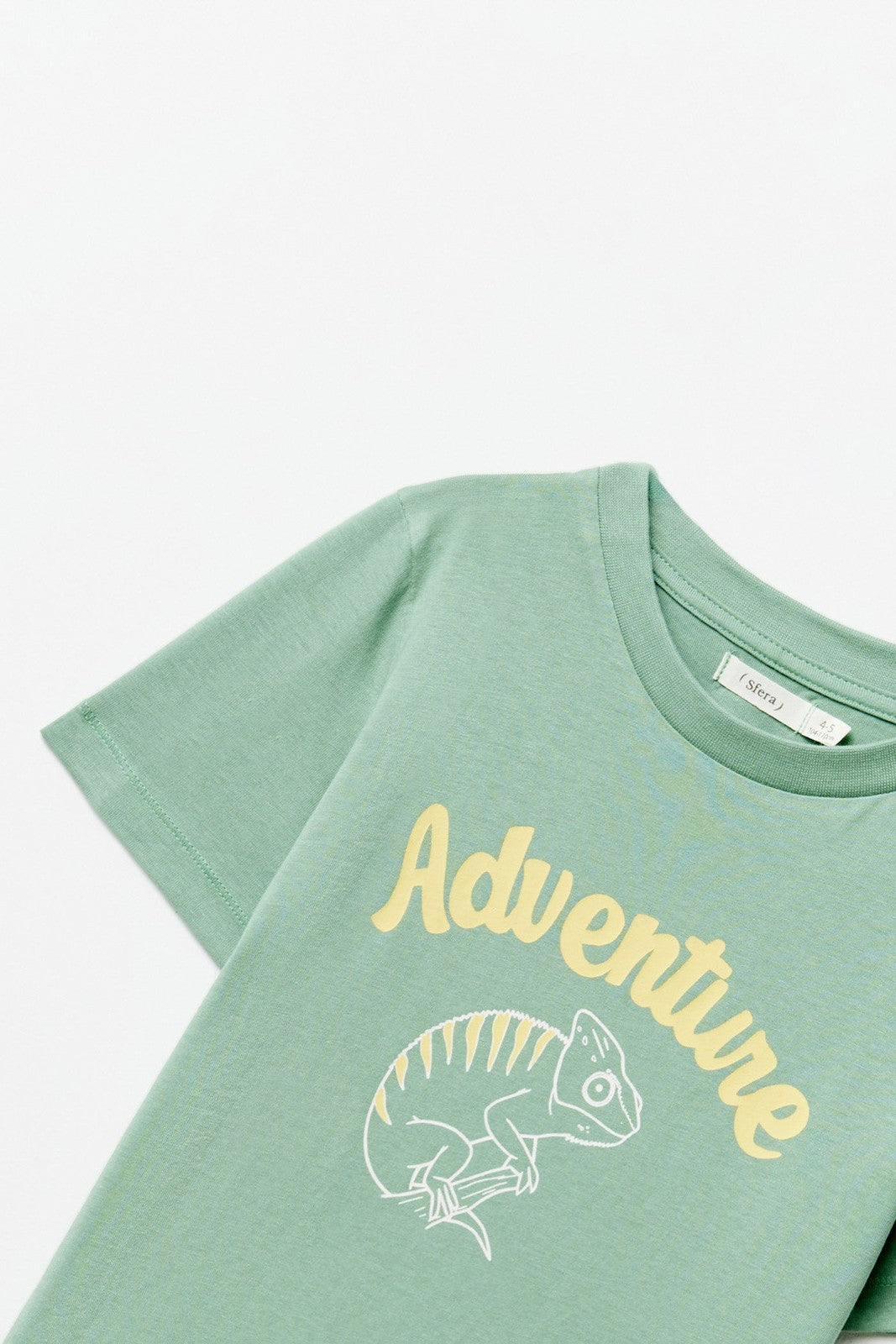 Sfera Printed short-sleeved T-shirt - Green 2 Shaws Department Stores