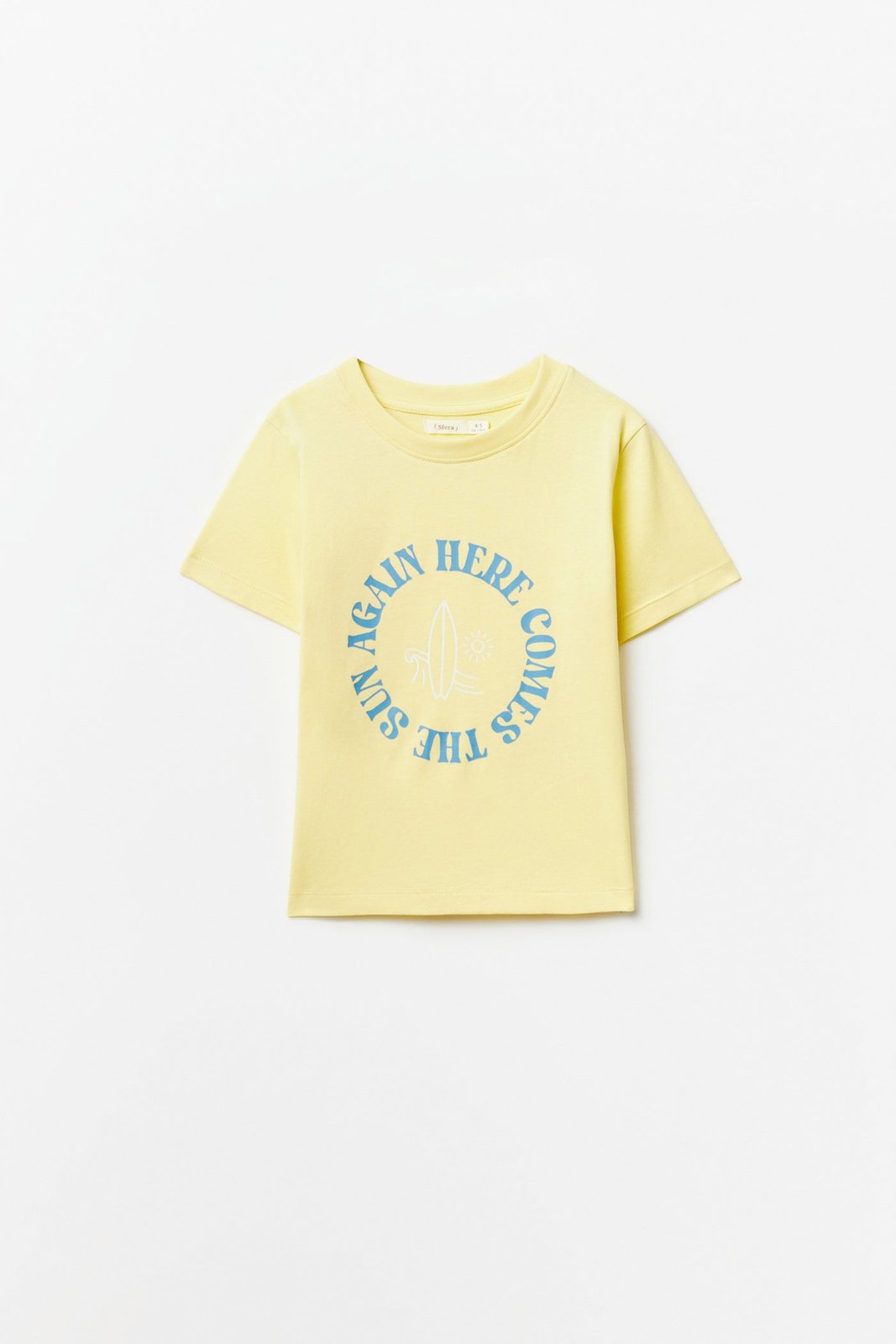 Sfera Printed short-sleeved T-shirt - Yellow 1 Shaws Department Stores
