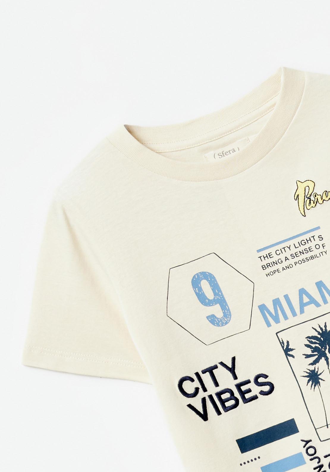 Sfera Miami multi-technique shirt - Cream Ivory 1 Shaws Department Stores